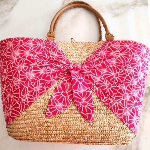 Gorgeous Huge Raffia Tote Bag. Looks New! Beach Bag, Farmers Market Tote. - Picture 1 of 7